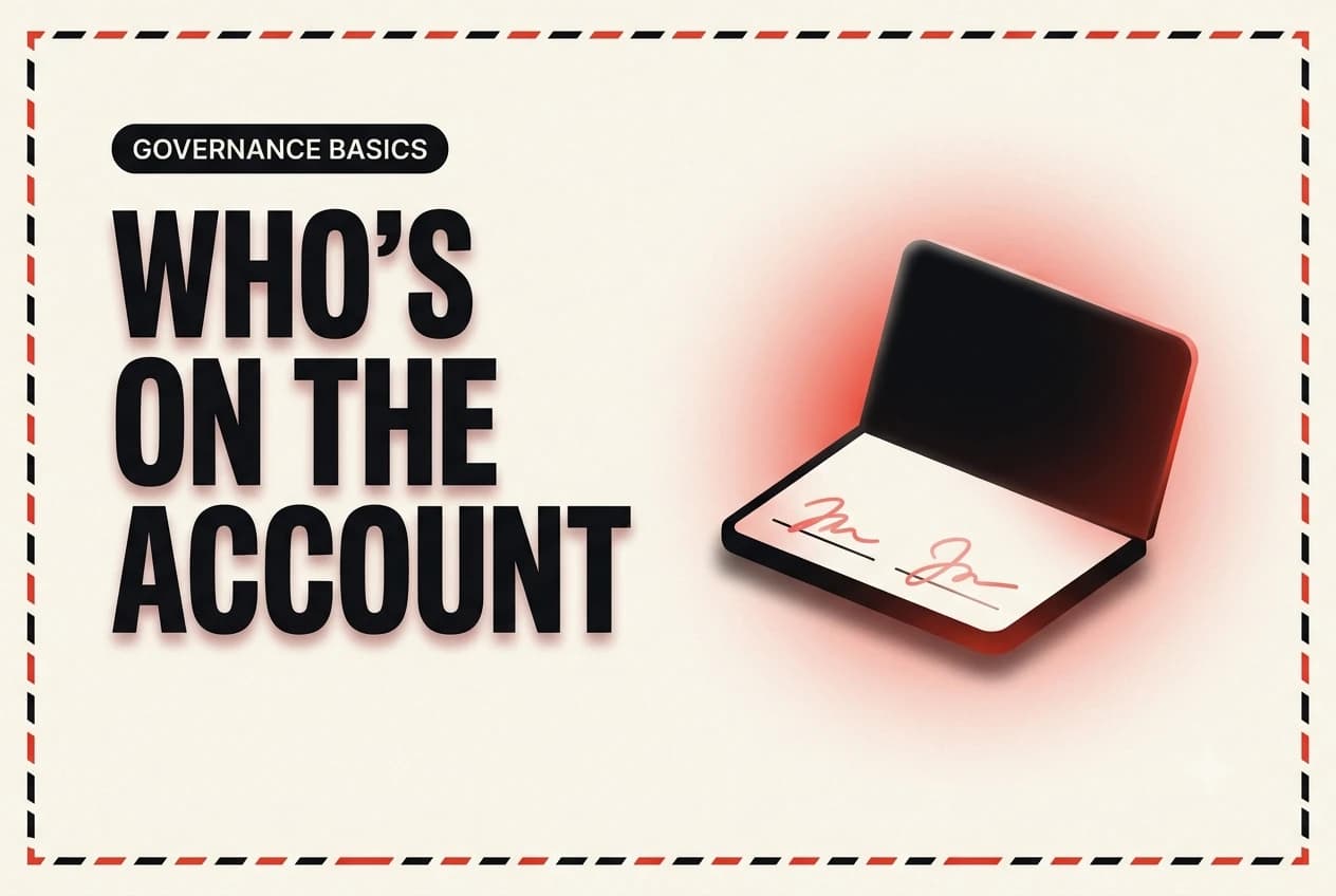HOA bank account signer requirements